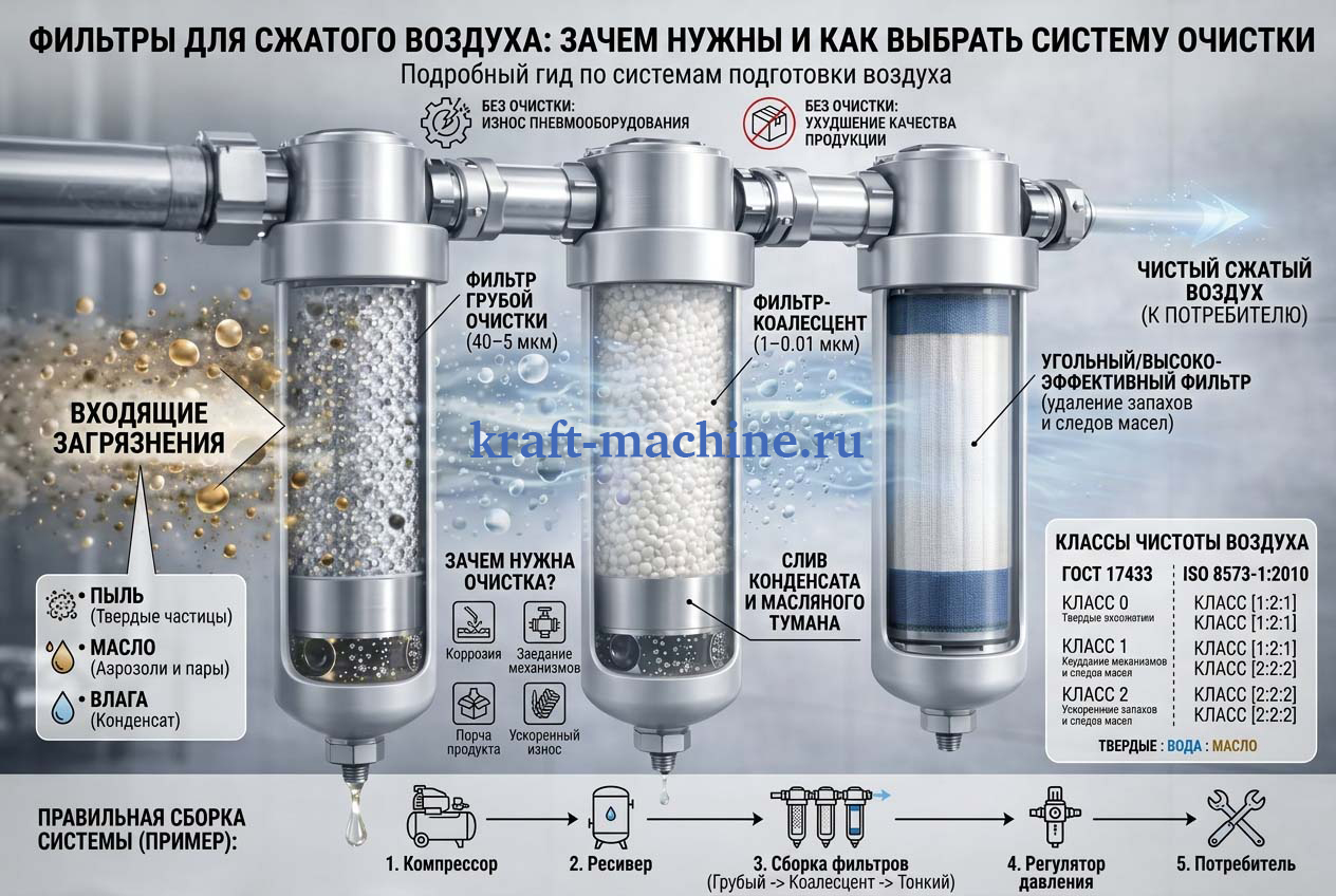 Фильтры для сжатого воздуха: назначение и выбор системы очистки