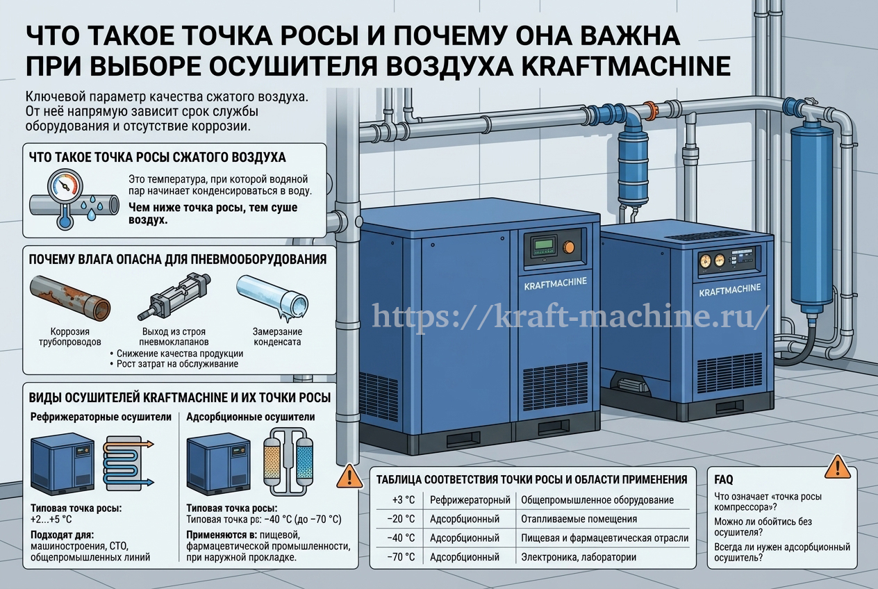 Выбор осушителя: почему нужно учитывать точку росы